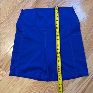 Yogalicious Women's Royal Blue 6” Bike Shorts with pockets